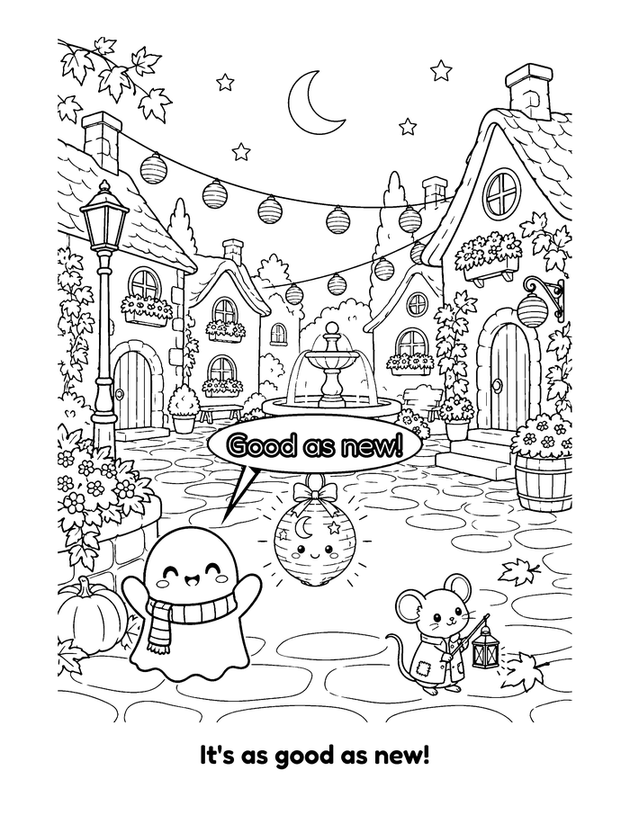 Lantern Walk coloring page sample 3
